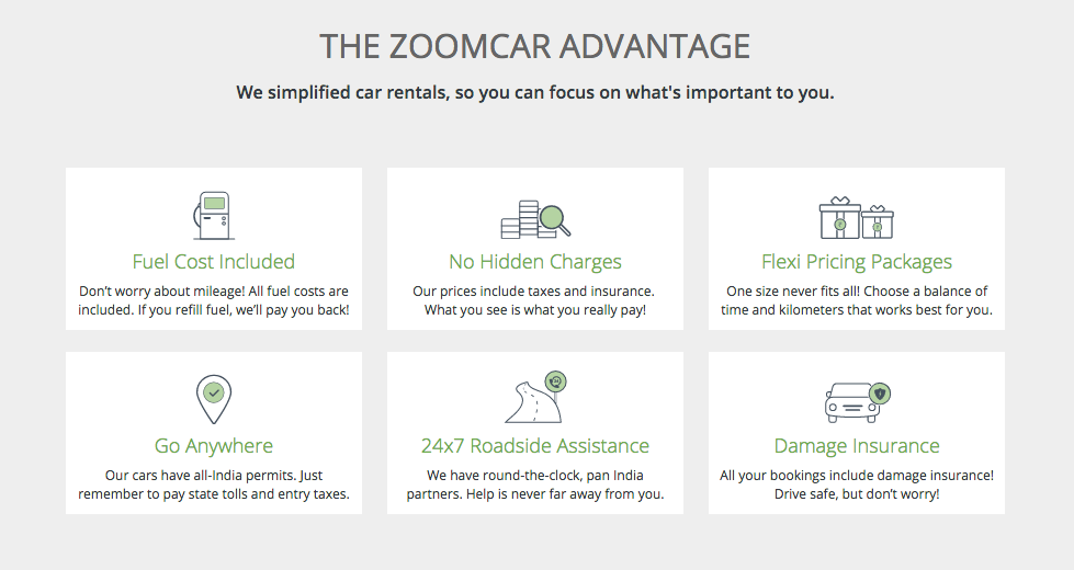 zoomcar advantage - car rental 2017